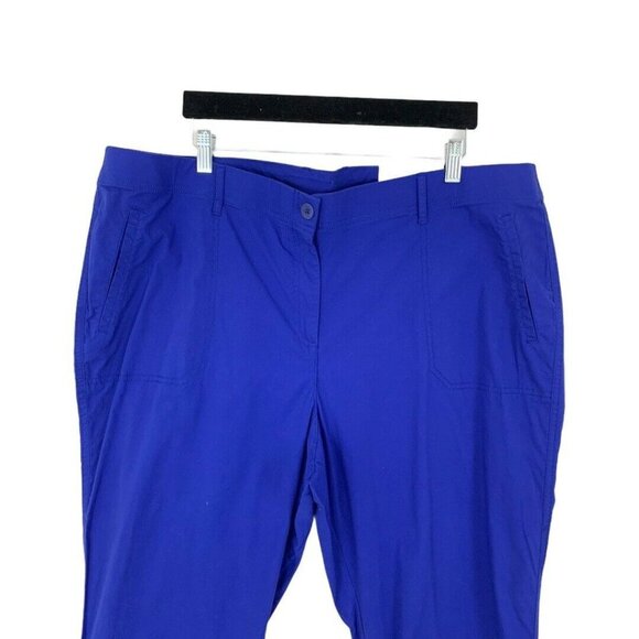 Chico's Womens Size 20 Blue Stretch Straight Leg Crop Pants New NWT - Picture 2 of 5